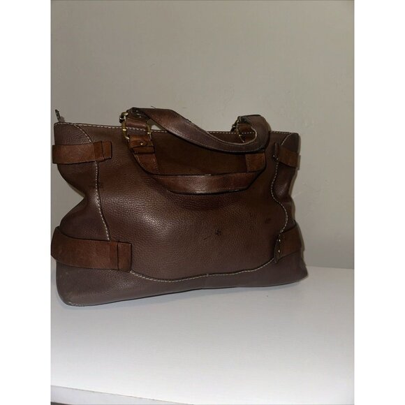 Michael Michael Kors Brown Leather Gold Buckle Purse - Picture 4 of 14